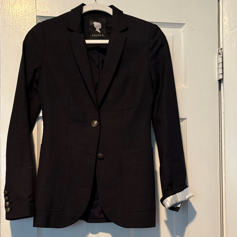 Talula Black Blazer with Gold Buttons